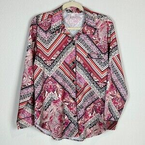 Victoria’s Secret Long Sleeve Pink Satin Pajama Top M